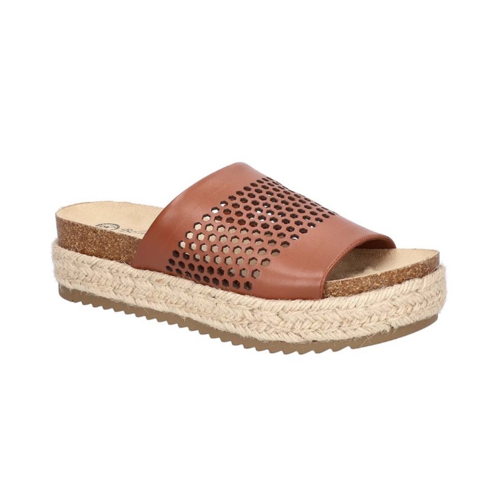 NWT Bella Vita Dark Tan Leather Beverly Sandals Woman’s Size 8.5